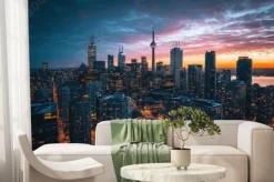 Fototapeta: A stunning twilight cityscape of toronto, showcasing skyscrapers