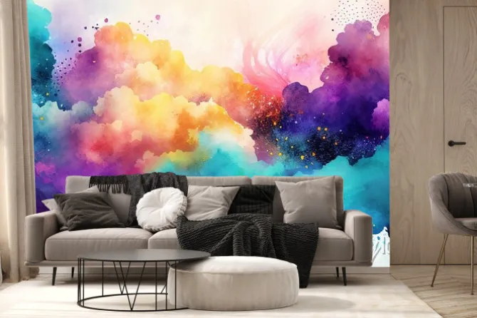 Fototapeta: Abstract colorful watercolor background generative ai