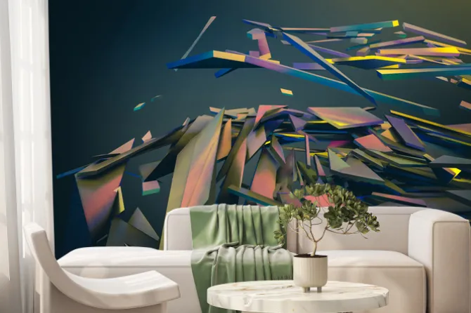 Fototapeta: Abstract 3d rendering of chaotic structure