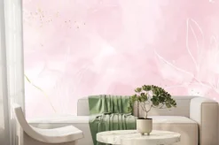 Fototapeta: Abstract dusty rose blush liquid watercolor background with gold,