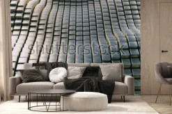 Fototapeta: Abstract metal wave background 3d illustration