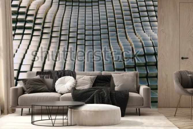 Fototapeta: Abstract metal wave background 3d illustration