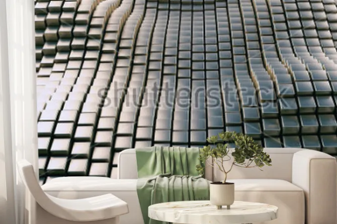 Fototapeta: Abstract metal wave background 3d illustration