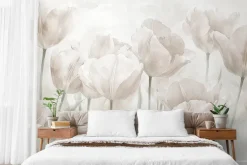 Fototapeta: Abstrakcja łąki z tulipanami