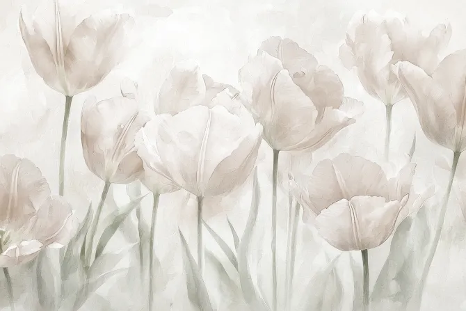Fototapeta: Abstrakcja łąki z tulipanami