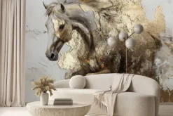 Fototapeta: Abstrakcja konia z imitacją złota