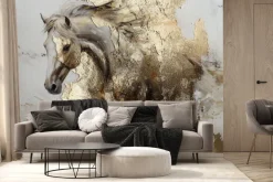 Fototapeta: Abstrakcja konia z imitacją złota