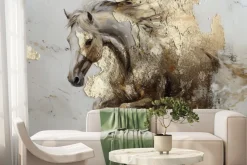 Fototapeta: Abstrakcja konia z imitacją złota
