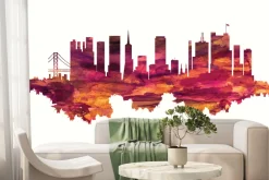 Fototapeta: Abstrakcja miasta w różowym kolorze