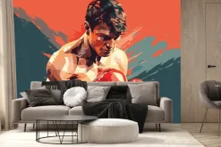 Fototapeta: Abstrakcja umięśnionego boksera w rękawicach