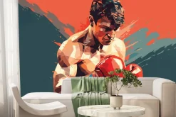 Fototapeta: Abstrakcja umięśnionego boksera w rękawicach