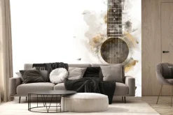 Fototapeta: Abstrakcjonistyczna gitara akwarela