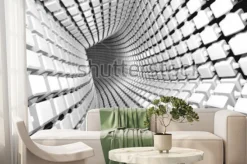 Fototapeta: Abstrakcjonistyczny geometryczny tło z tunelem iść perspektywa.