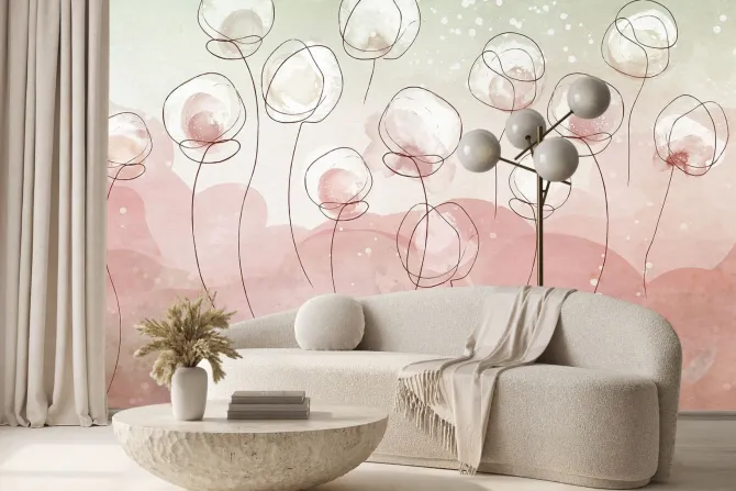 Fototapeta: Abstrakcyjna akwarela białych kwiatów