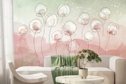 Fototapeta: Abstrakcyjna akwarela białych kwiatów