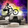 Fototapeta: Abstrakcyjna grafika z rowerzystą wykonującym ewolucję
