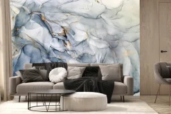 Fototapeta: Abstrakcyjna kompozycja z szaro niebieskiego marmuru