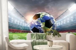 Fototapeta: Abstrakcyjna piłka nożna z planetą ziemią