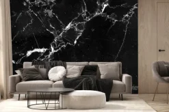 Fototapeta: Abstrakcyjna struktura linii na czarnym marmurze