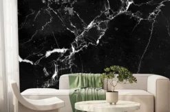 Fototapeta: Abstrakcyjna struktura linii na czarnym marmurze