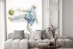 Fototapeta: Abstrakcyjna sylwetka piłkarza z piłką