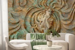 Fototapeta: Abstrakcyjna sylwetka kobiety w formie rzeźby na betonowym tle