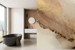 Fototapeta: Abstrakcyjna tekstura marmuru ze złotawymi akcentami