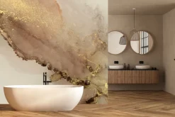 Fototapeta: Abstrakcyjna tekstura marmuru ze złotawymi akcentami