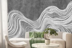 Fototapeta: Abstrakcyjne białe linie na szarym le