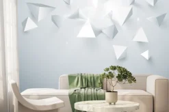 Fototapeta: Abstrakcyjne białego tła 3d piramidy. ilustracji wektorowych