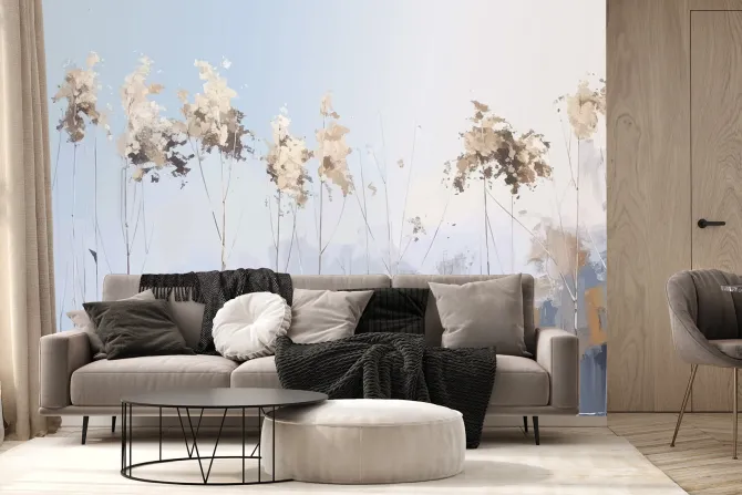 Fototapeta: Abstrakcyjne drzewa naturalny krajobraz w minimalistycznym stylu