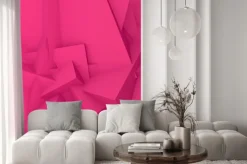 Fototapeta: Abstrakcyjne 3d tła z wielokątnych różowe trójkąty.