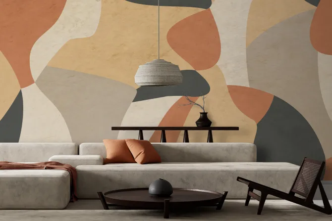 Fototapeta: Abstrakcyjne formy na teksturowym tle w nowoczesnym stylu