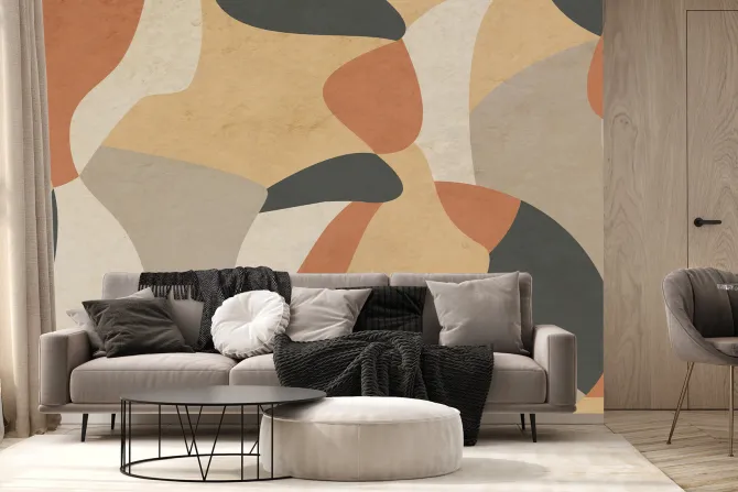 Fototapeta: Abstrakcyjne formy na teksturowym tle w nowoczesnym stylu