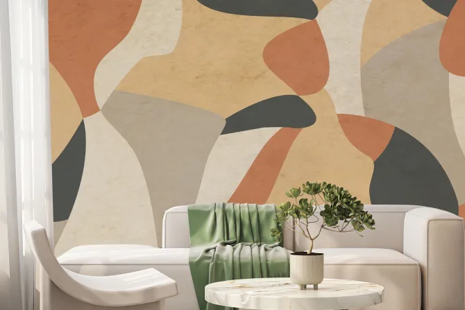 Fototapeta: Abstrakcyjne formy na teksturowym tle w nowoczesnym stylu