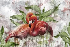 Fototapeta: Abstrakcyjne flamingi na betonie