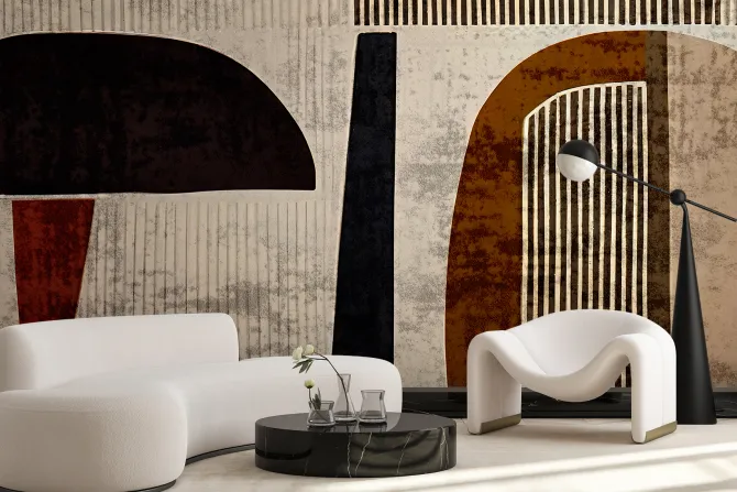 Fototapeta: Abstrakcyjne kształty geometryczne na tekturowym tle nowoczesny