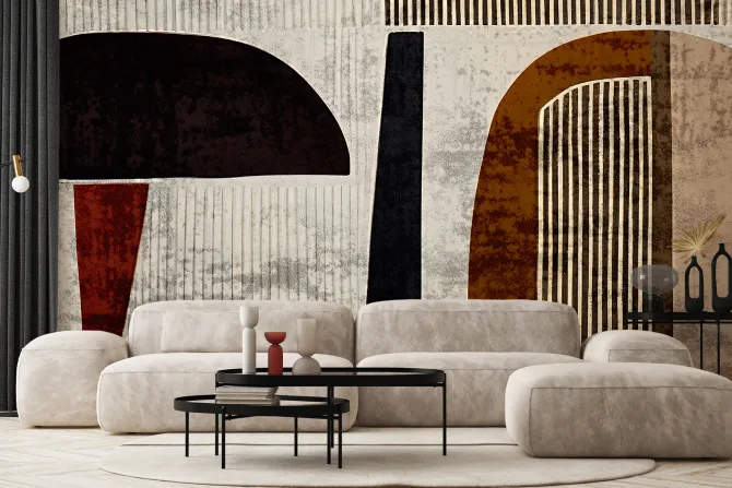 Fototapeta: Abstrakcyjne kształty geometryczne na tekturowym tle nowoczesny