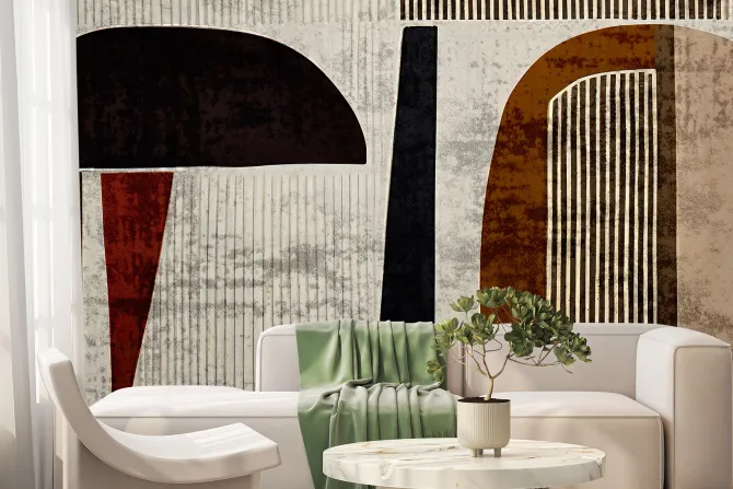 Fototapeta: Abstrakcyjne kształty geometryczne na tekturowym tle nowoczesny