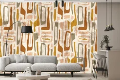 Fototapeta: Abstrakcyjne kształty wzór w stylu skandynawskim nowoczesna kompozycja