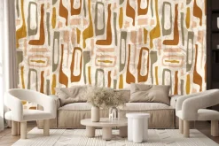 Fototapeta: Abstrakcyjne kształty wzór w stylu skandynawskim nowoczesna kompozycja