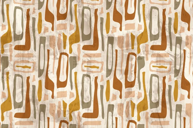 Fototapeta: Abstrakcyjne kształty wzór w stylu skandynawskim nowoczesna kompozycja