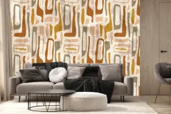 Fototapeta: Abstrakcyjne kształty wzór w stylu skandynawskim nowoczesna kompozycja