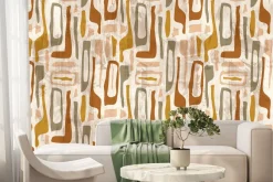 Fototapeta: Abstrakcyjne kształty wzór w stylu skandynawskim nowoczesna kompozycja