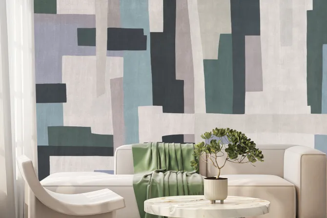 Fototapeta: Abstrakcyjne kształty w stylu retro