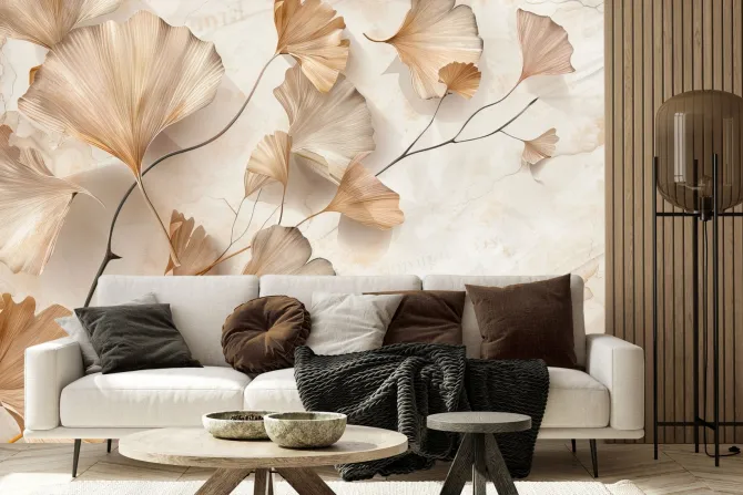 Fototapeta: Abstrakcyjne liście miłorzębu