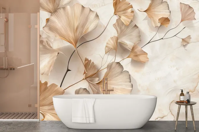 Fototapeta: Abstrakcyjne liście miłorzębu