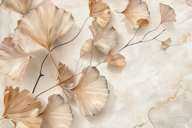 Fototapeta: Abstrakcyjne liście miłorzębu