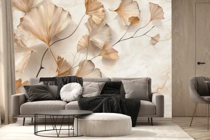 Fototapeta: Abstrakcyjne liście miłorzębu
