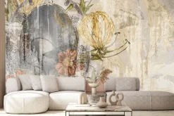 Fototapeta: Abstrakcyjne lustro wśród kwiatów